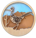 Roadrunner Coaster — Blue — handcrafted laser-cut basswood by Tranquil Studio