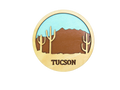 Tucson Saguaros Coaster — handcrafted laser-cut basswood by Tranquil Studio