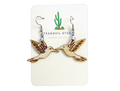 Hummingbird Earrings — Champagne — handcrafted laser-cut basswood by Tranquil Studio